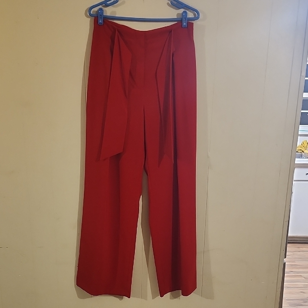 ANTONIO MELANI Bold Red Wide Leg Pants